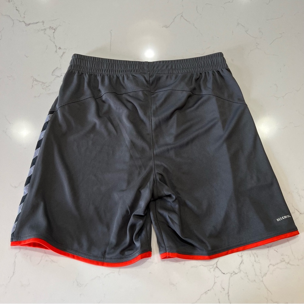 Hummel Authentic Poly Soccer Football Shorts EU S US XS NWT Gray Orange Men’s - Picture 11 of 16